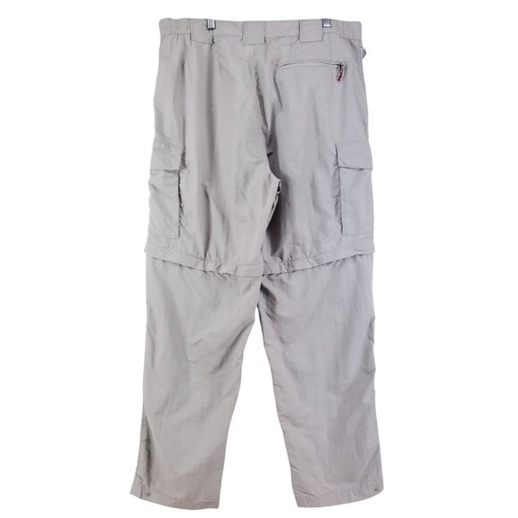 Simms Convertible Cargo Fishing Pants Mens Large Tan Nylon Lightweight Zip-Off - Picture 2 of 10